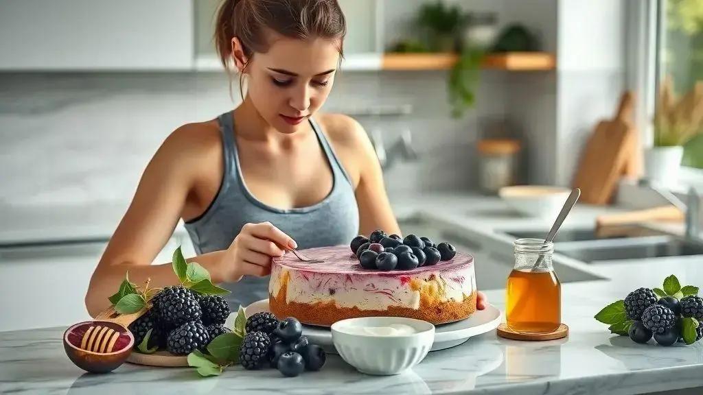 Ingredientes nutritivos do cheesecake saudável